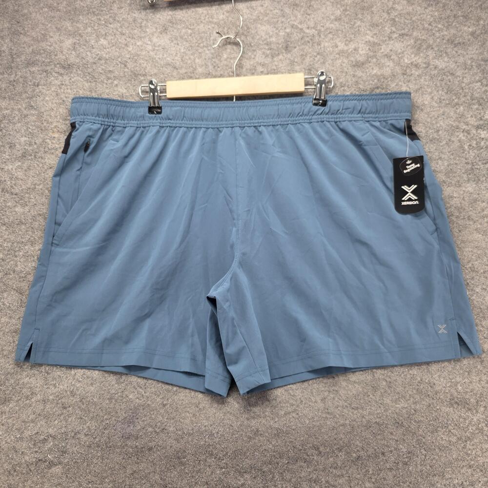 Xersion Shorts Mens 45 Waist Blue Bermuda Microfiber Quick Dry Pockets 6 Inseam